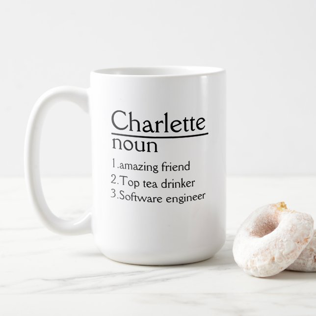 Nom personnalisé Définition Mug classique (Avec donut)