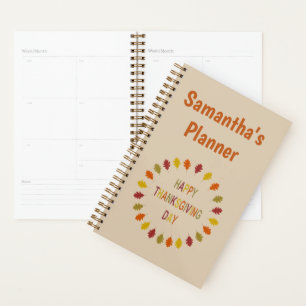 Nom personnalisé des Feuilles de chêne Thanksgivin