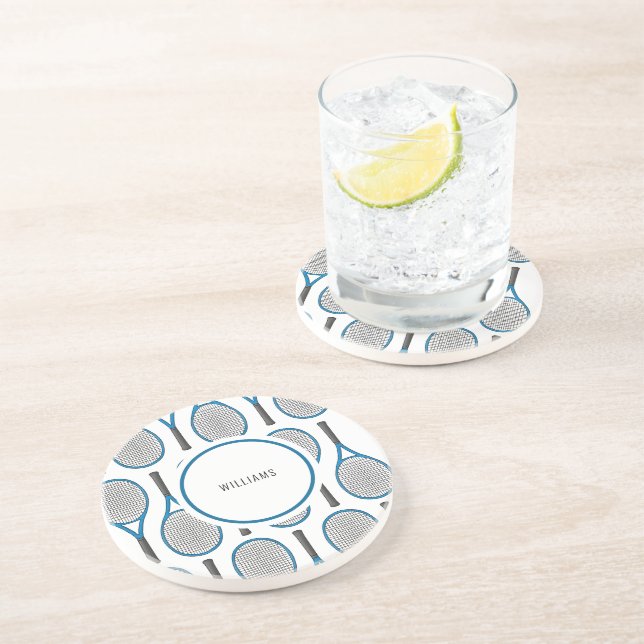 Nom personnalisé Dessous de verre de raquette de t (Côté)