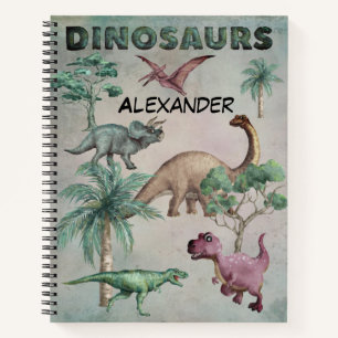 Nom personnalisé Dino Dinosaur Carnet pour garçons
