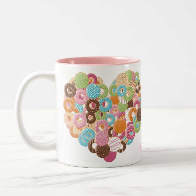 Nom personnalisé Donut Lover tasses (Gauche)