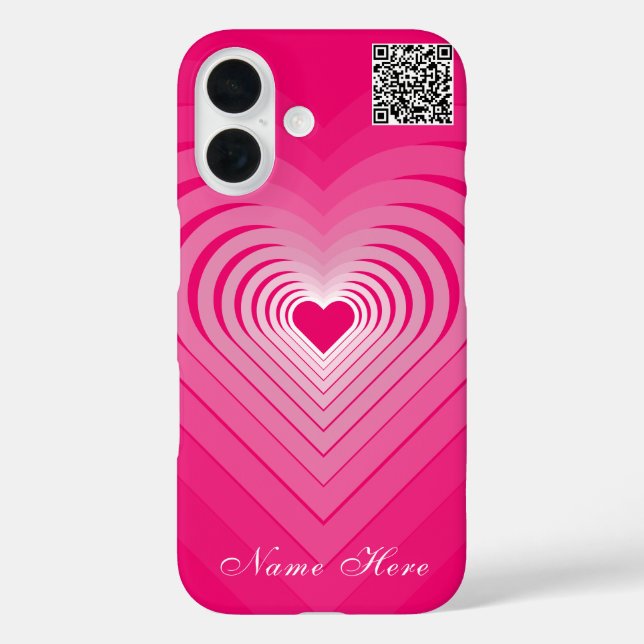 Nom personnalisé du coque iphone de coeur rose et  (Verso)
