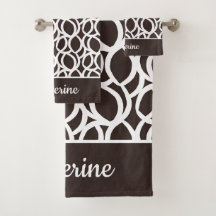 Nom personnalisé du Motif Abstrait Brown foncé et 
