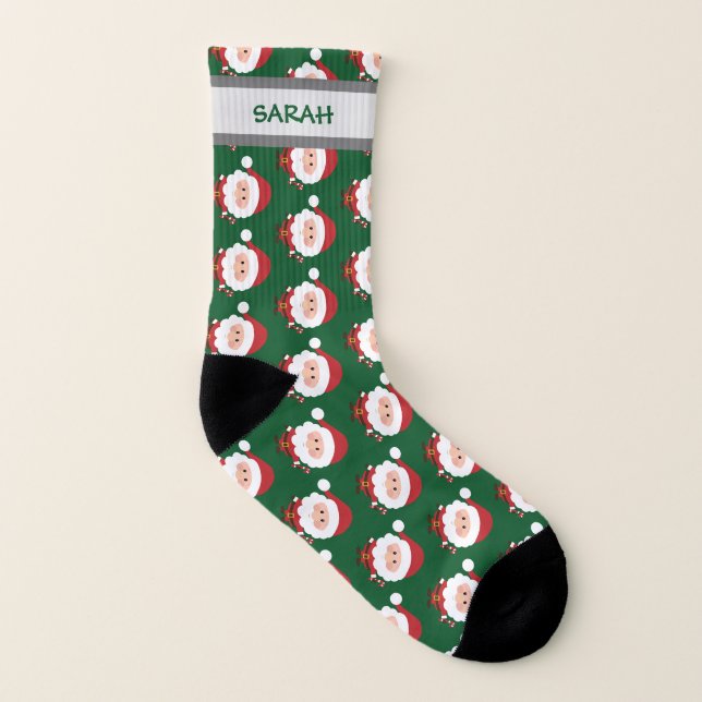 Nom personnalisé du Motif de Père Noël mignon Noël (Droite extérieur)