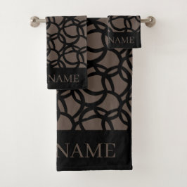 Nom personnalisé du Motif noir et Brown Abstrait
