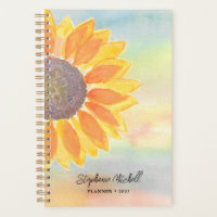Nom personnalisé du tournesol Aquarelle