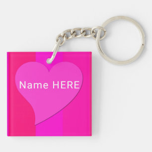 Nom personnalisé élégant et Coeur rose