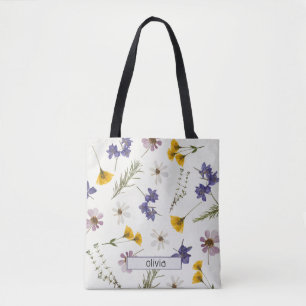 Nom personnalisé Elégant Fleur sauvage sac floral