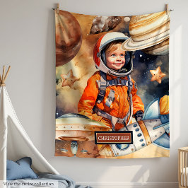 Nom Personnalisé Espace Couverture Astronaut Planè