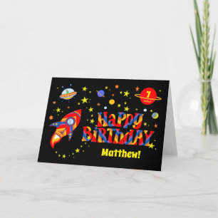 Nom personnalisé et âge Anniversaire avec carte de