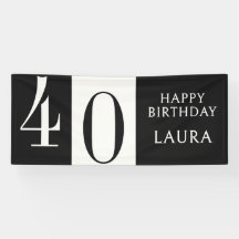 Nom personnalisé et âge Bannière d'anniversaire ho