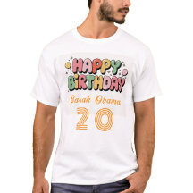Nom personnalisé et No. Joyeux T-shirt d'anniversa