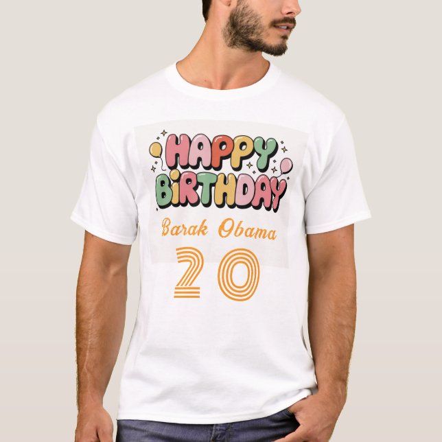 Nom personnalisé et No. Joyeux T-shirt d'anniversa (Devant)