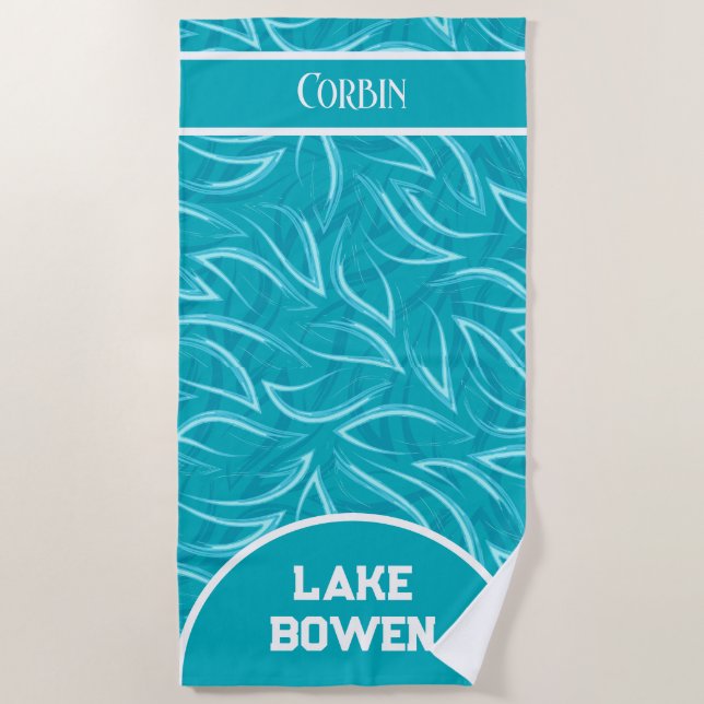Nom personnalisé et serviette de plage et de lac (Devant)