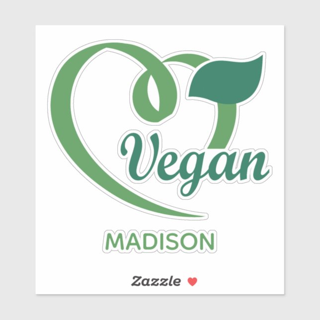 Nom personnalisé Étiquettes Vegan (Feuille)