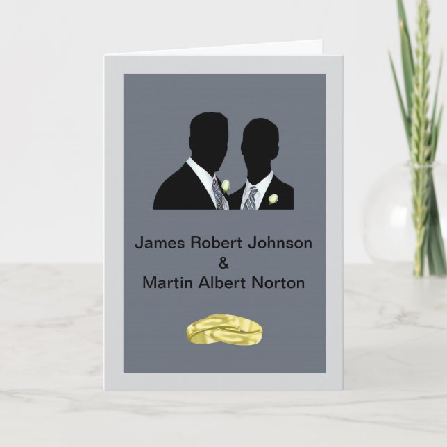 Nom personnalisé Faire-part de mariage gay (Devant)