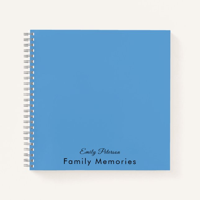 Nom personnalisé Family Memories Blue Journal (Devant)