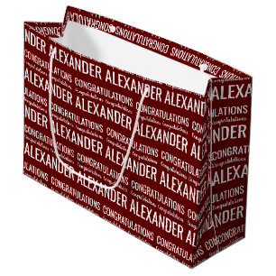 Nom personnalisé Félicitations Grand sac cadeau