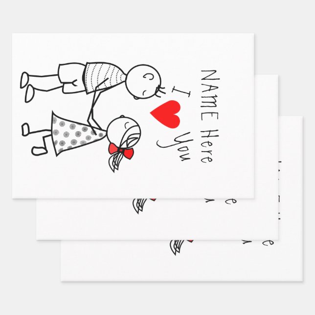 Nom personnalisé Feuilles de papier d'enrobage de  (Lot)