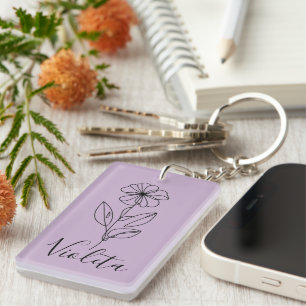 Nom personnalisé Février violet Fleur de naissance