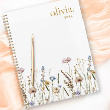 Nom personnalisé fleur sauvage Floral