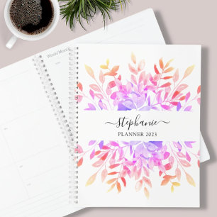 Nom personnalisé Floral Watercolor 2023