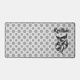 Nom personnalisé Flower Cat Ordinateur Bureau Mat