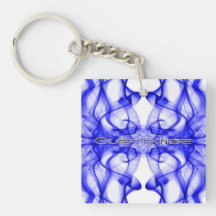 Nom personnalisé Fumée Bleue Symétrique Blanc