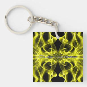 Nom personnalisé Fumée jaune Noir symétrique