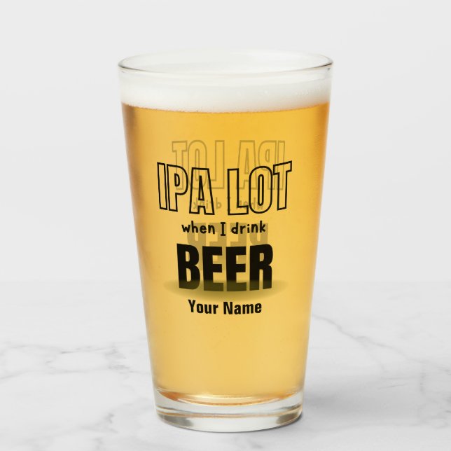 Nom Personnalisé Funny Pint Moderne Verre de bière (Devant (rempli))