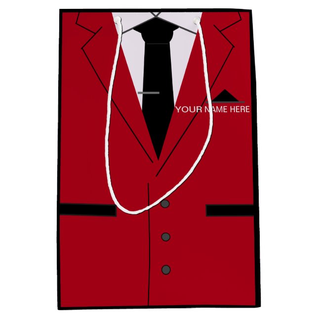 Nom personnalisé Funny Sac cadeau Rouge costume et (Devant)