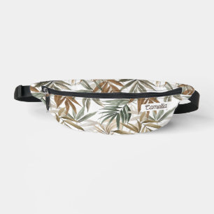 Nom personnalisé Golden Charcoal Tropical Leaf Voy