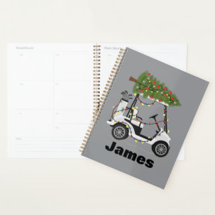Nom personnalisé Golfeur Noël Golf Cart Cadeau Noë
