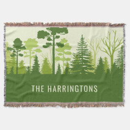 Nom personnalisé Green Forest Jeter une couverture
