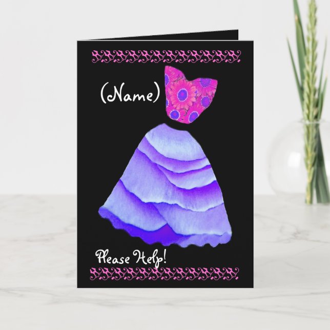 NOM PERSONNALISÉ Greeter Invitation PURPLE Gown (Devant)