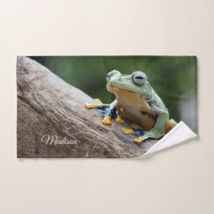 Nom personnalisé Grenouille serviette à main