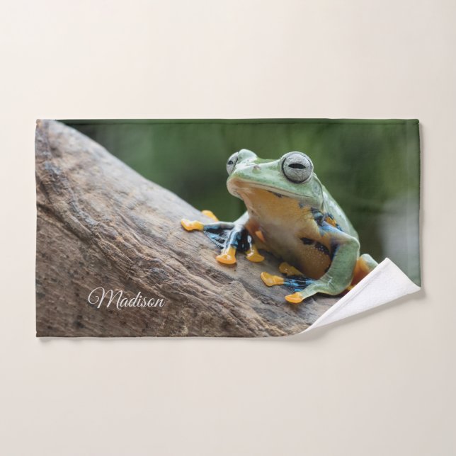 Nom personnalisé Grenouille serviette à main (Serviette à main)