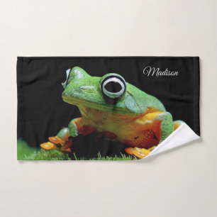 Nom personnalisé Grenouille serviette à main