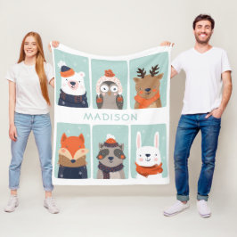 Nom personnalisé Hiver Animaux polaire couverture