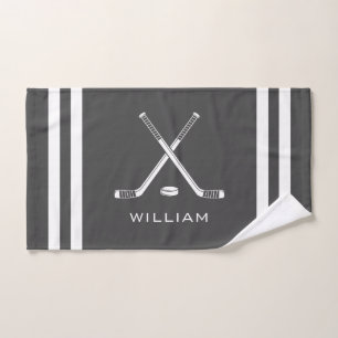 Nom personnalisé Hockey sur glace Gris foncé rayur