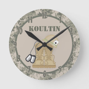 Nom personnalisé Horloge ARMÉE ACU Camoflauge Camo