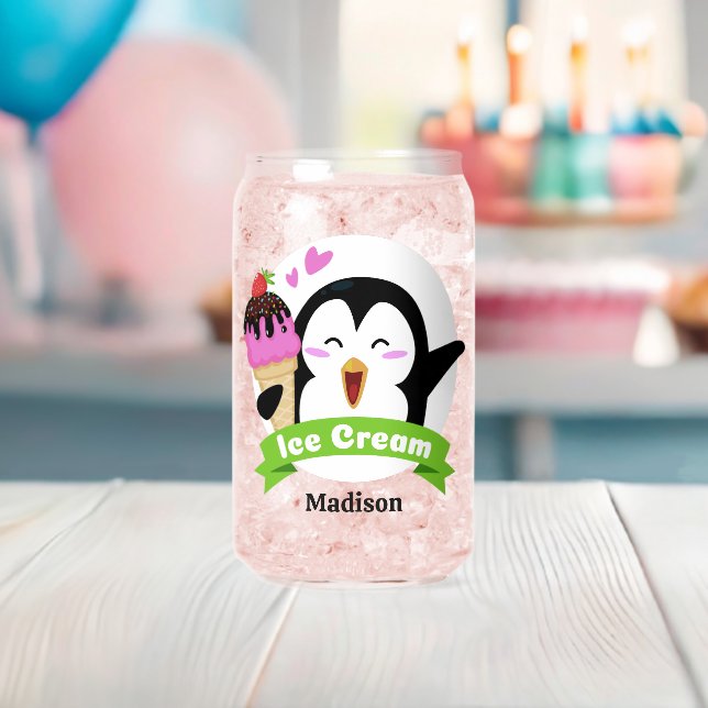 Nom personnalisé Ice Cream Penguin (Insitu (Baby Shower))
