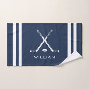 Nom personnalisé Ice Hockey Navy Bleu Stripes