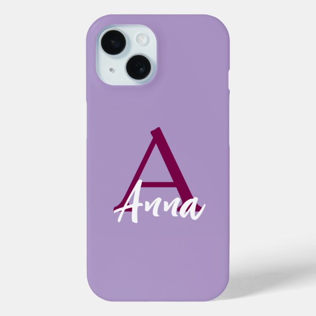 Nom personnalisé iPhone 15 Coque (Verso)