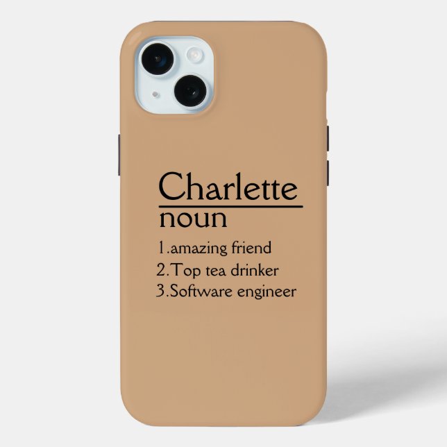 Nom personnalisé iPhone 15 Plus Coque (Verso)