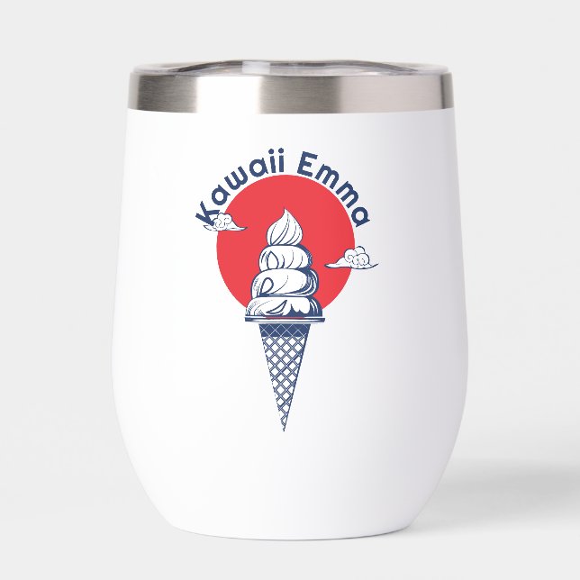 Nom personnalisé Kawaii Crème glacée Cone mignonne (Arrière)