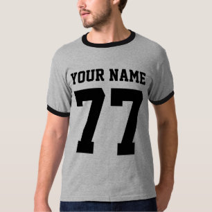 Nom personnalisé + Le nombre folâtre le T-shirt 