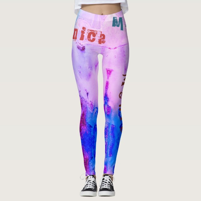 Nom personnalisé Leggings funky (Devant)