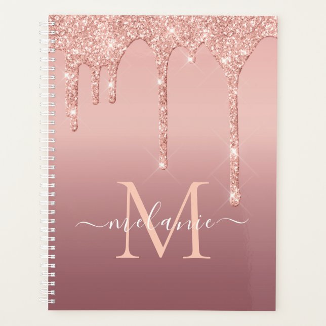Nom personnalisé Lettre Rose Gold Parties scintill (Devant)