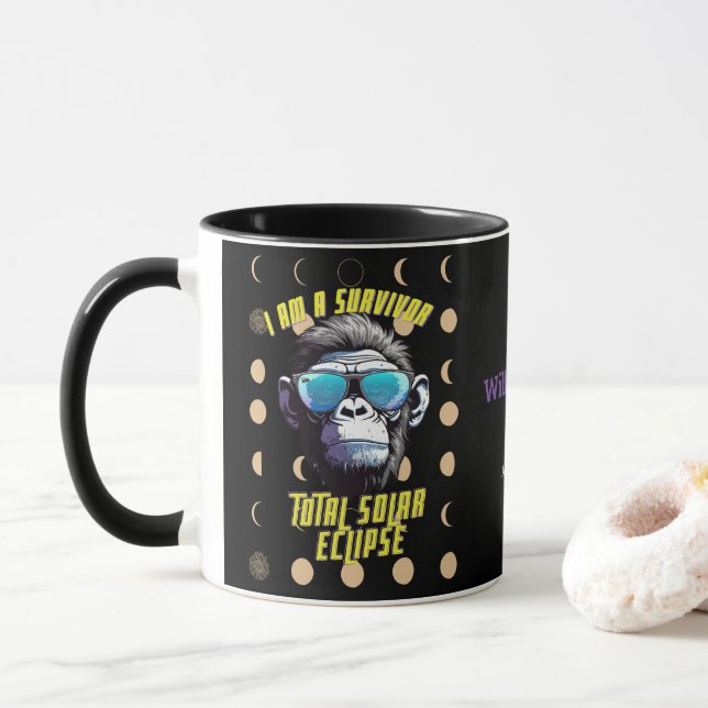 Nom personnalisé Lieu Total Solaire Eclipse Mug 20 (Avec donut)